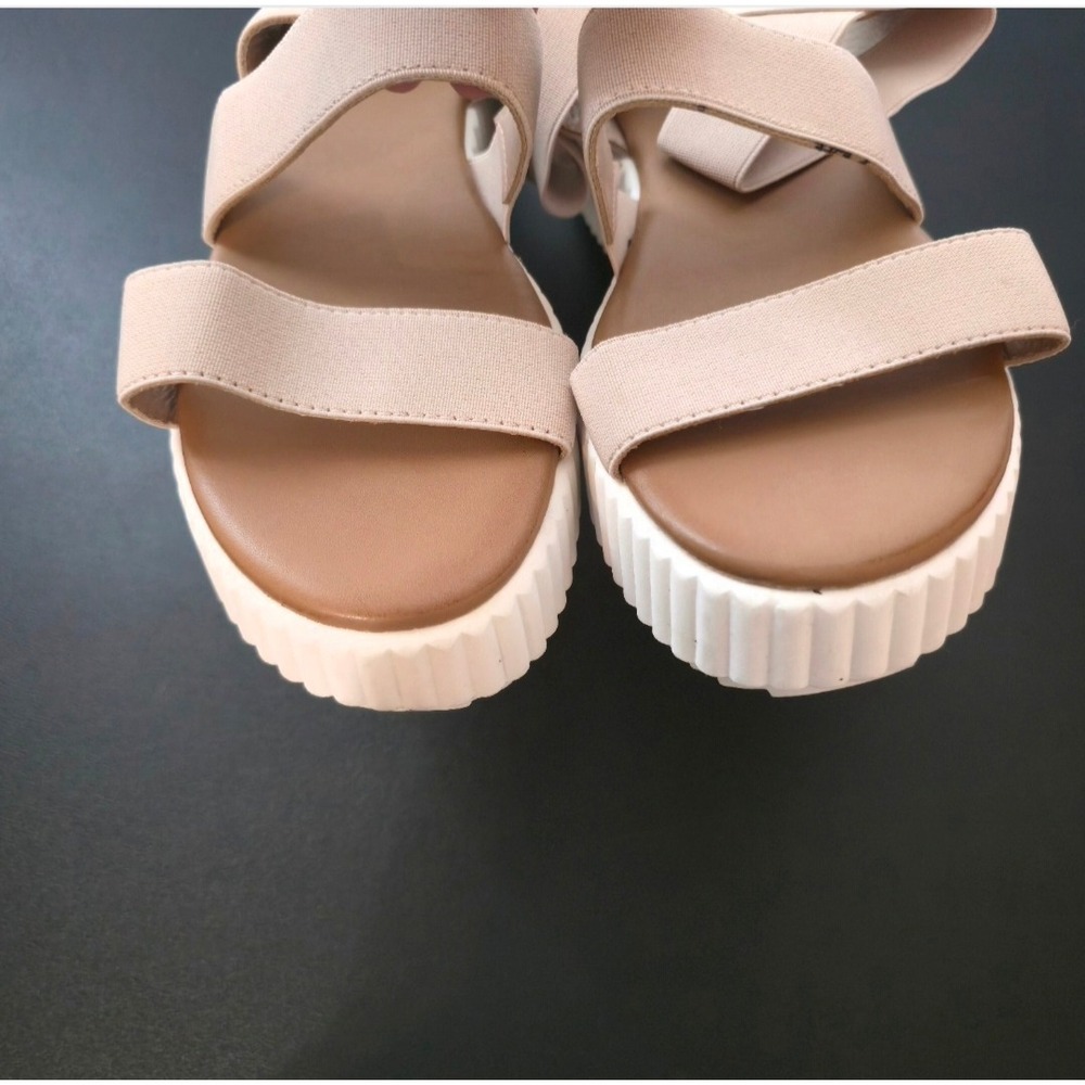 Madden Girl Brando Nude Blush Elastic Multi Strap Flatform Sandals Women 8 - Picture 7 of 9